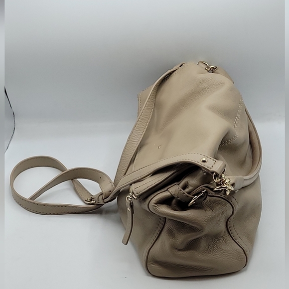 Kate Spade Boerum Place Devin Pebbled Beige Leather Satchel Crossbody Bag - Picture 7 of 16